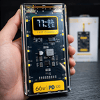 66W Super Fast Charging Transparent Power Bank 20000 MAH with Digital Display
