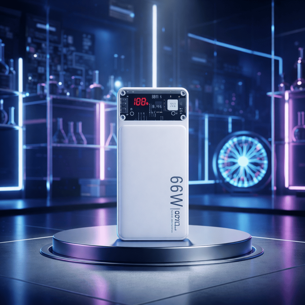 66W Transparent Digital Display Power Bank – 20,000mAh Ultra-Fast Charge