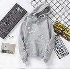 Feather Print Cotton Hoodie for Men and Women