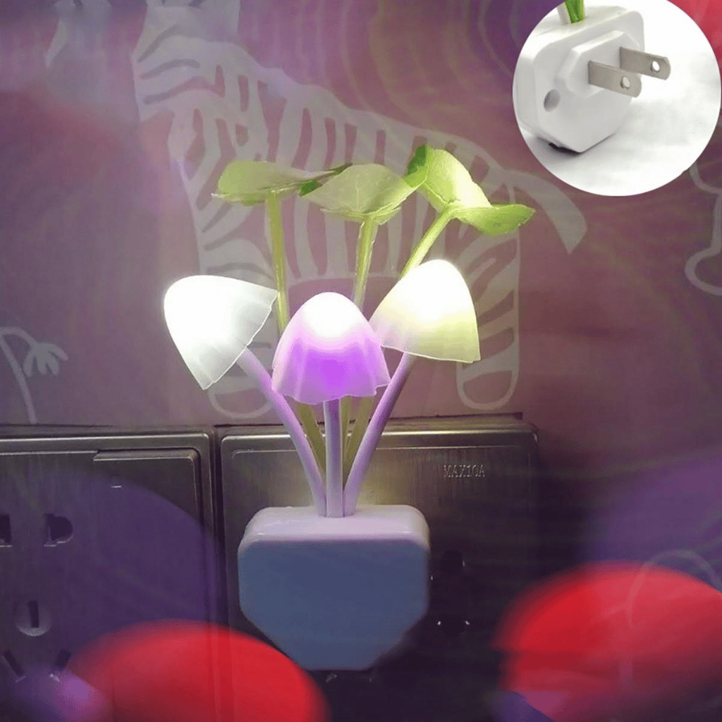 7 Color New Intelligent Sensor Changing Night Light with Flower Mushroom Lamp
