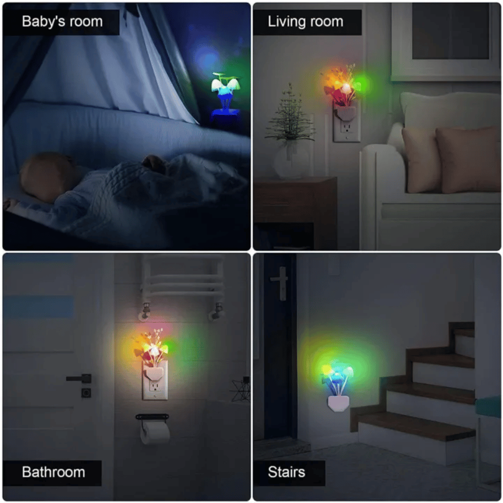 7 Color New Intelligent Sensor Changing Night Light with Flower Mushroom Lamp