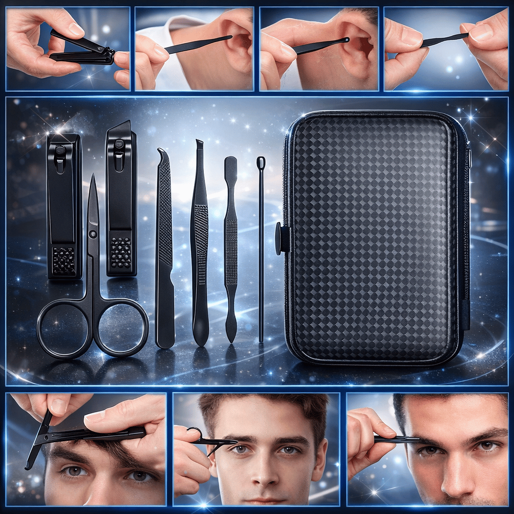 7 PCs QURIPE Manicure set, Nail Clippers Kit, Stainless Steel Manicure Kit