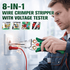 8-in-1 Multifunctional Electrician's Pliers with Voltage Tester,Wire Stripper, Wire cutter, Wire Pulling and Stripping Pliers