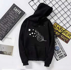 Feather Print Cotton Hoodie for Men and Women