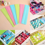 8pcs DIY Plastic Grid Drawer Dividers Adjustable Sock