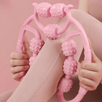 9 Wheels U Shape Points Massage Muscle Relax Roller Massager (Random Color)