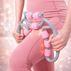 9 Wheels U Shape Points Massage Muscle Relax Roller Massager (Random Color)