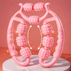 9 Wheels U Shape Points Massage Muscle Relax Roller Massager (Random Color)