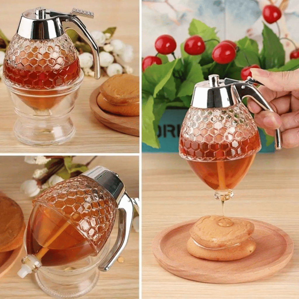 Acrylic Honey Jar Dispenser Honey Pot