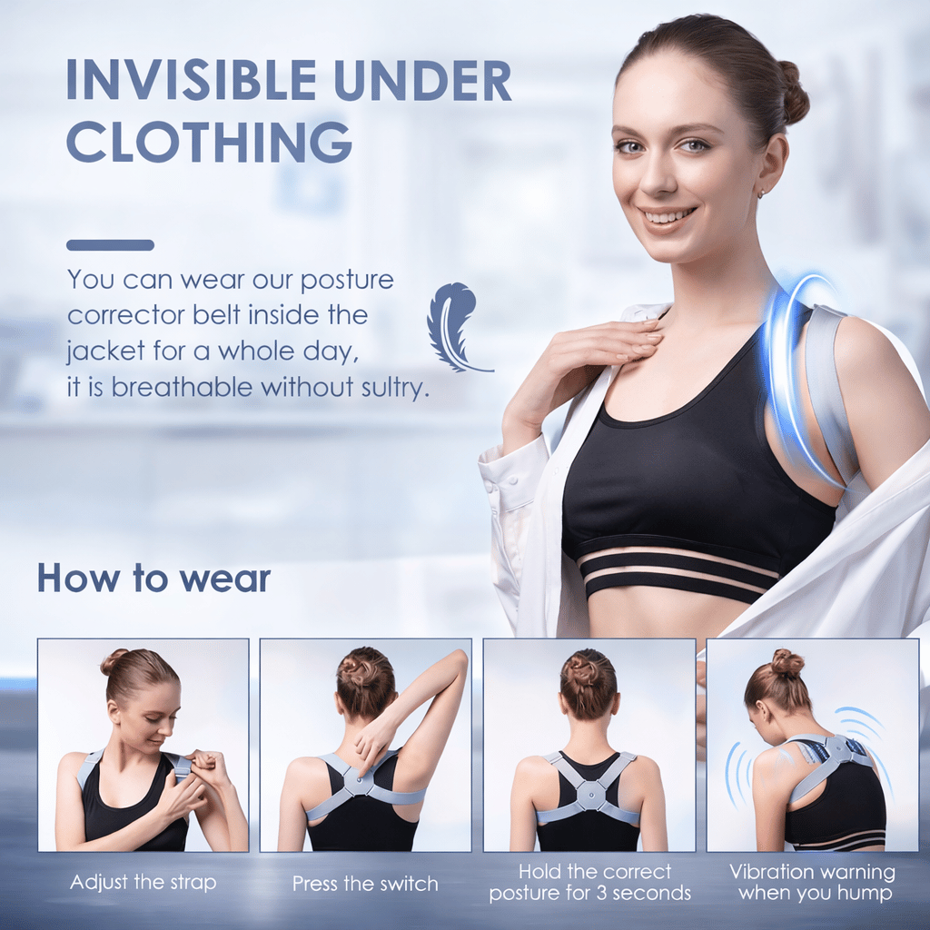 Adjustable Spine Back Support Posture Sensor Belt chargeable