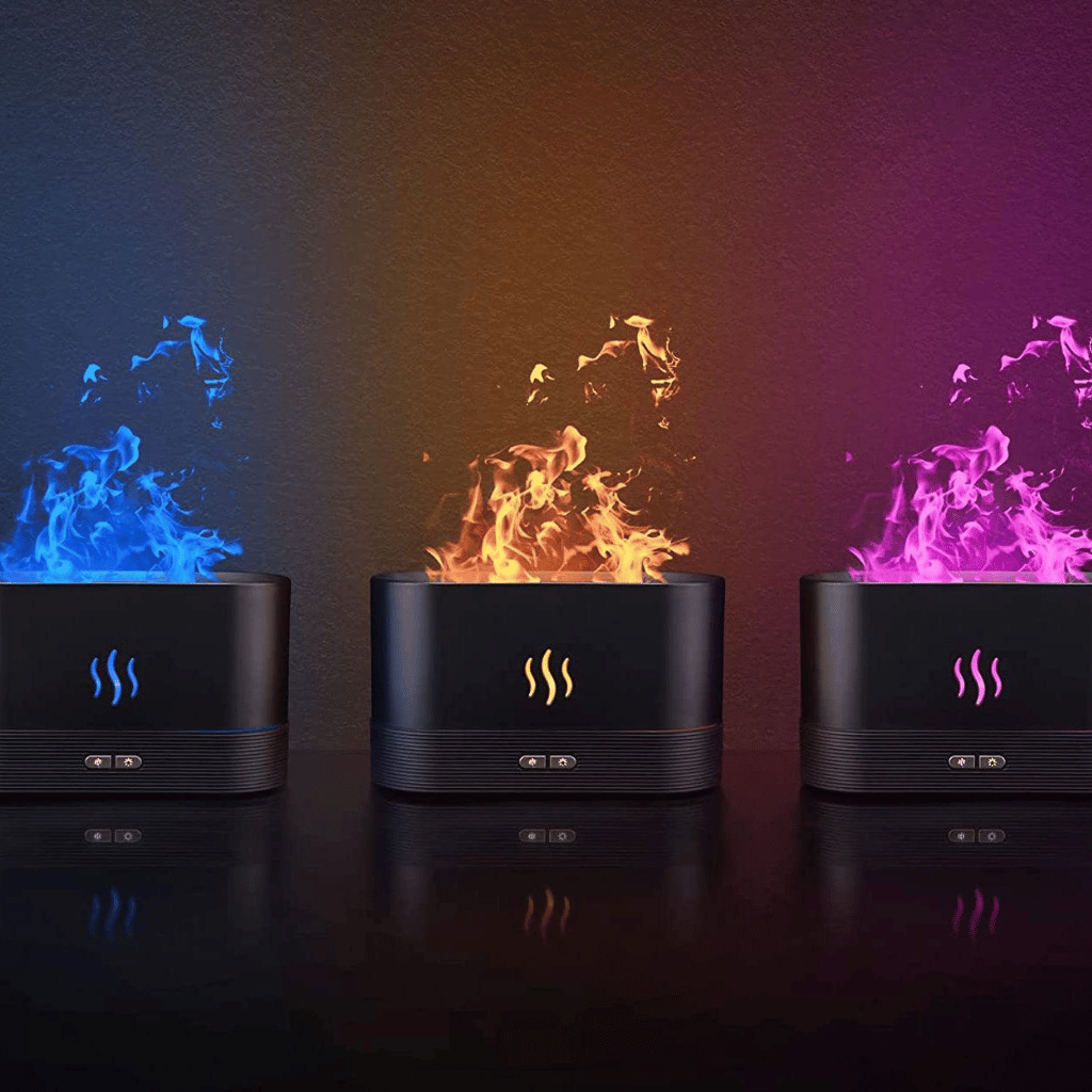 Air Humidifier With LED Lighting Colorful Flame Fragrance Machine