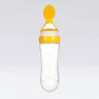 Baby Silicone Squeeze Feeding Bottle With Spoon