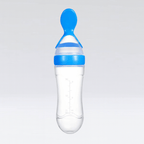 Baby Silicone Squeeze Feeding Bottle With Spoon