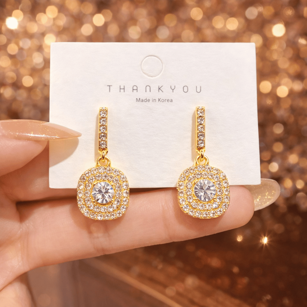 Beautifull Sparkling Korean Zircon Earrings