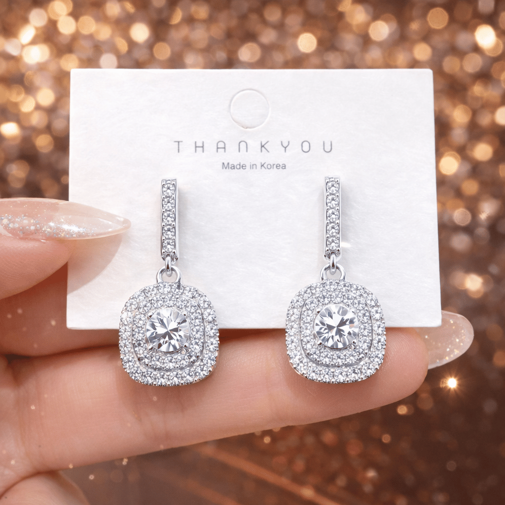Beautifull Sparkling Korean Zircon Earrings