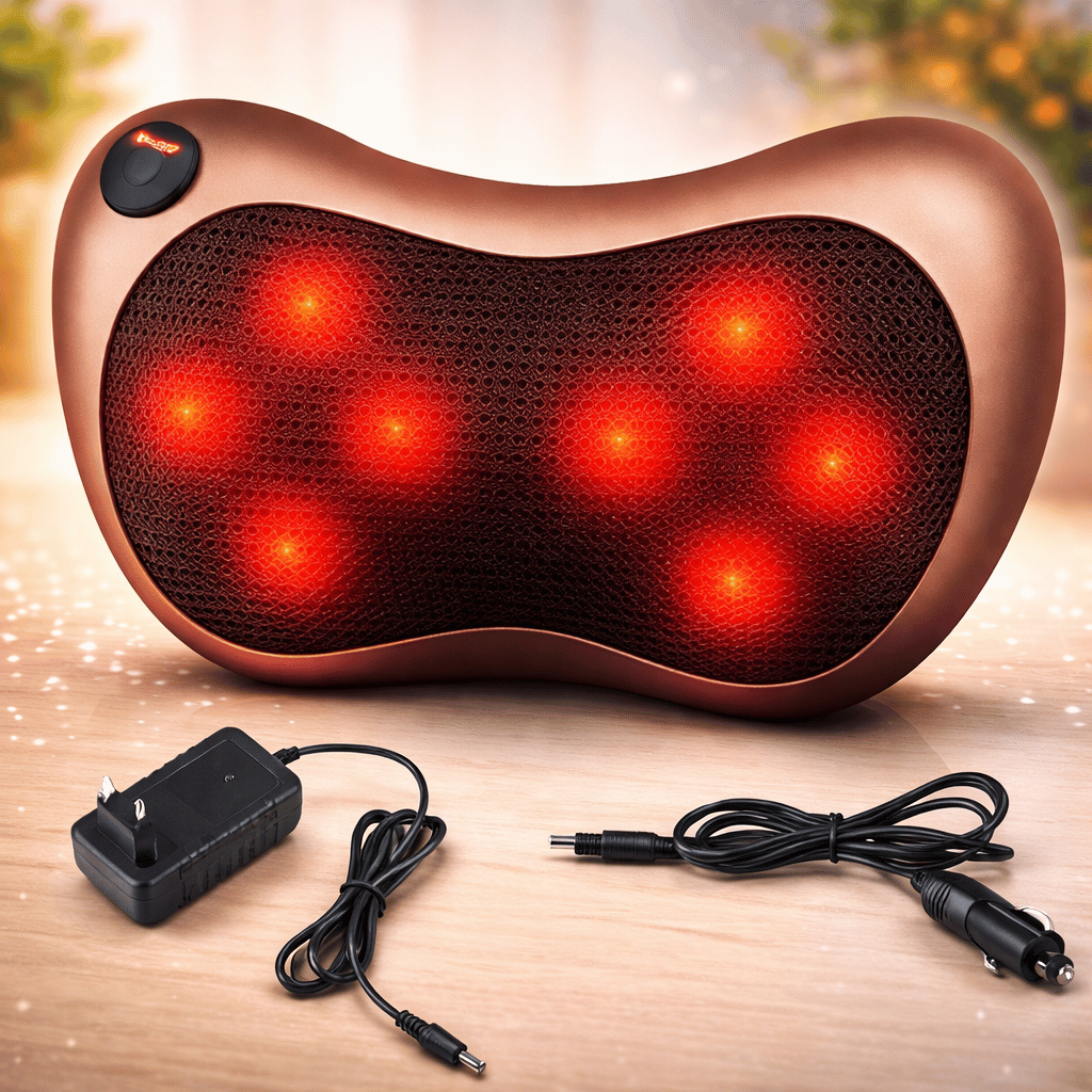 Car Head Massage Pillow Relax Vibrator Electric Shoulder Back Heating Neck Massager