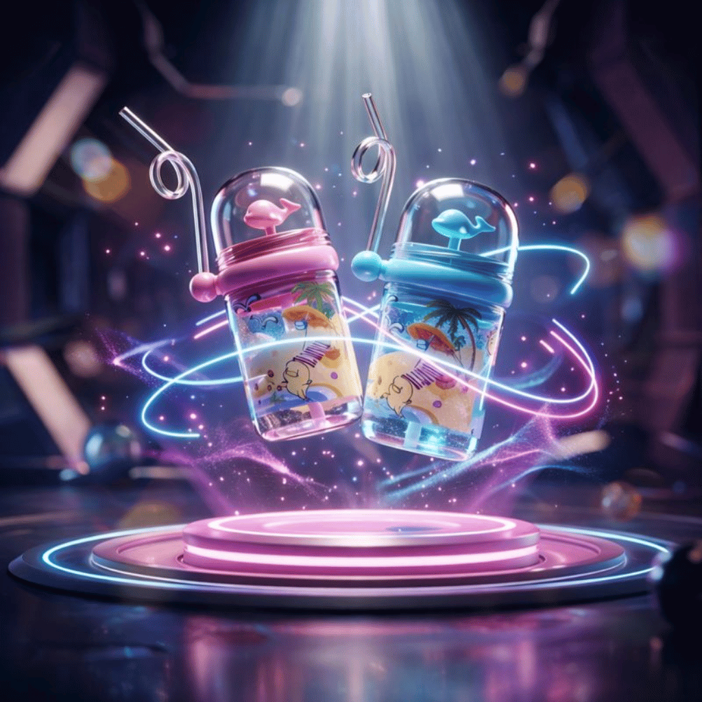 Children Whale Spray Cup Sippy Bottle Cartoon Baby with Sippy Kettle Outdoor Portable Children's Cup (Random Color)