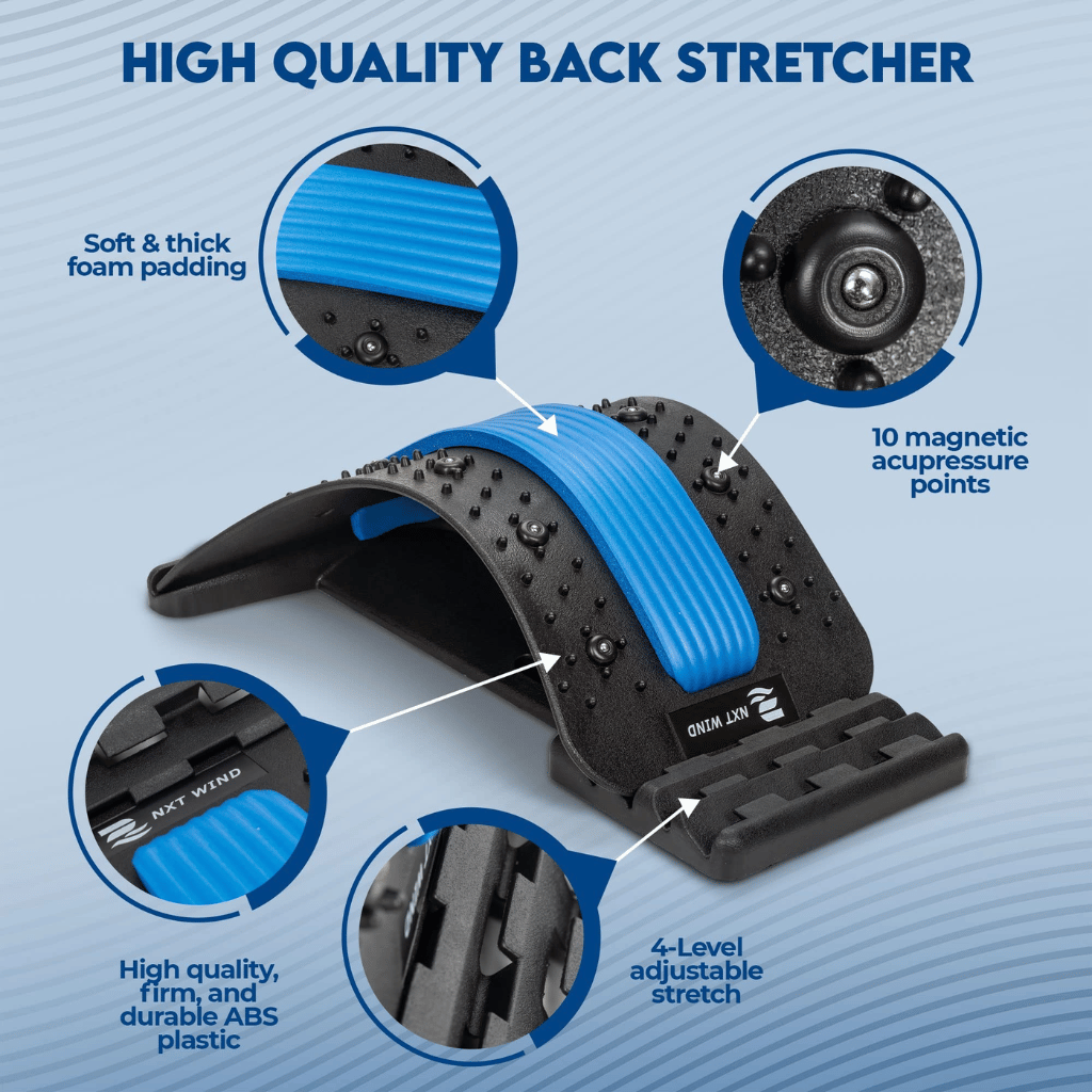 Chiropractic Magic Back Stretcher | Lumbar Massage Support | Spine Pain Relief | Posture Corrector