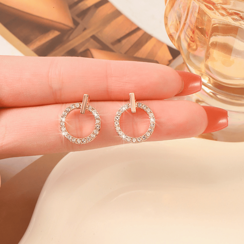 Circle Zircon Korean Earrings