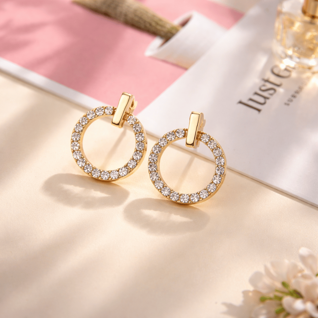 Circle Zircon Korean Earrings