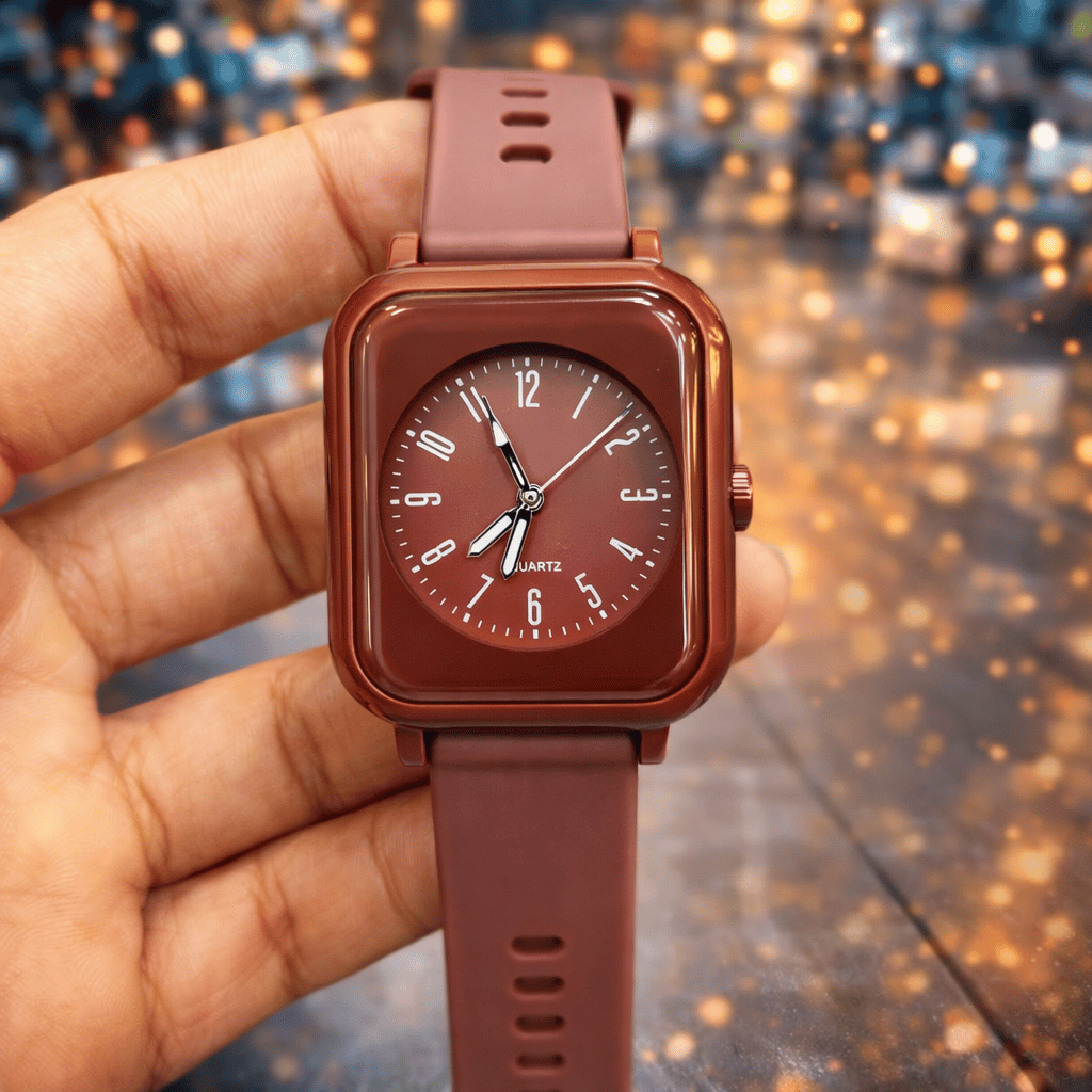 Curren Rubbar Belt Ladies Watch Model Square - Without Box