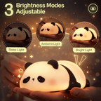 Cute Panda Soft Silicone LED Animal Bedside Lamp Tap Control & USB Rechargeable | Panda Night Light for Kids
