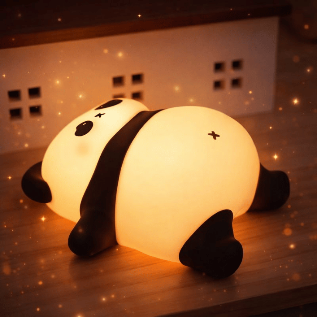 Cute Panda Soft Silicone LED Animal Bedside Lamp Tap Control & USB Rechargeable | Panda Night Light for Kids