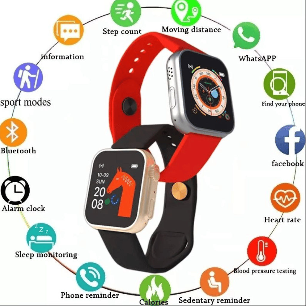 D20 Ultra Smart Watch Heart Rate Blood Pressure Oxygen Reloj Intelligent Smart Bracelet (Random Color)