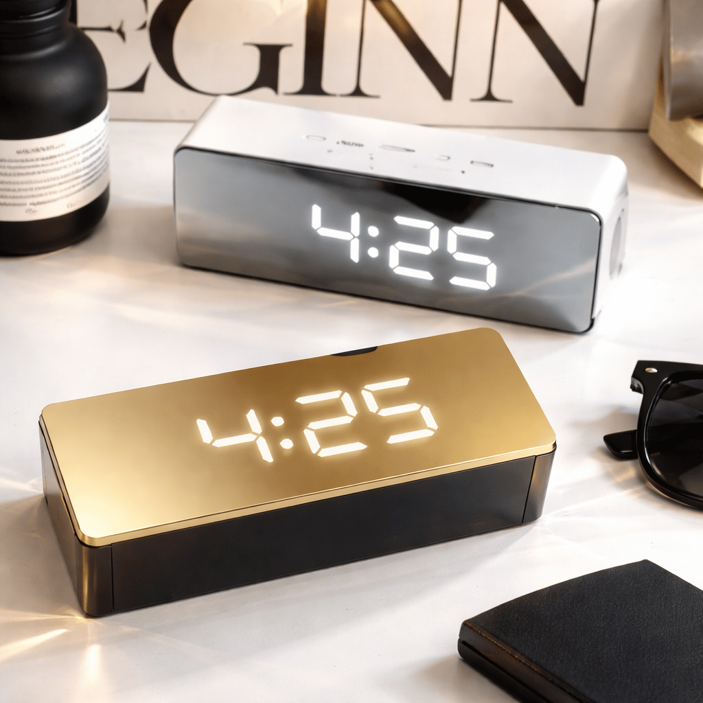 Digital LED Mirror Alarm Clock Modern Display (Random Color)