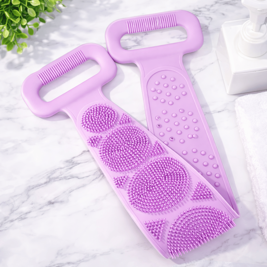 Double Side Bath Towel Scrubber (Random Color)