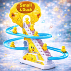 Duck Slide Toy Set, Funny Automatic Stair-Climbing Ducklings Cartoon Race Set