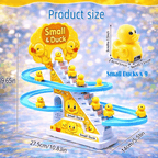 Duck Slide Toy Set, Funny Automatic Stair-Climbing Ducklings Cartoon Race Set