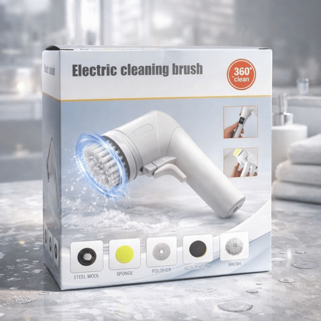 Electric Cleaning Brush With Multiple Attachments For Efficient Home Cleaning