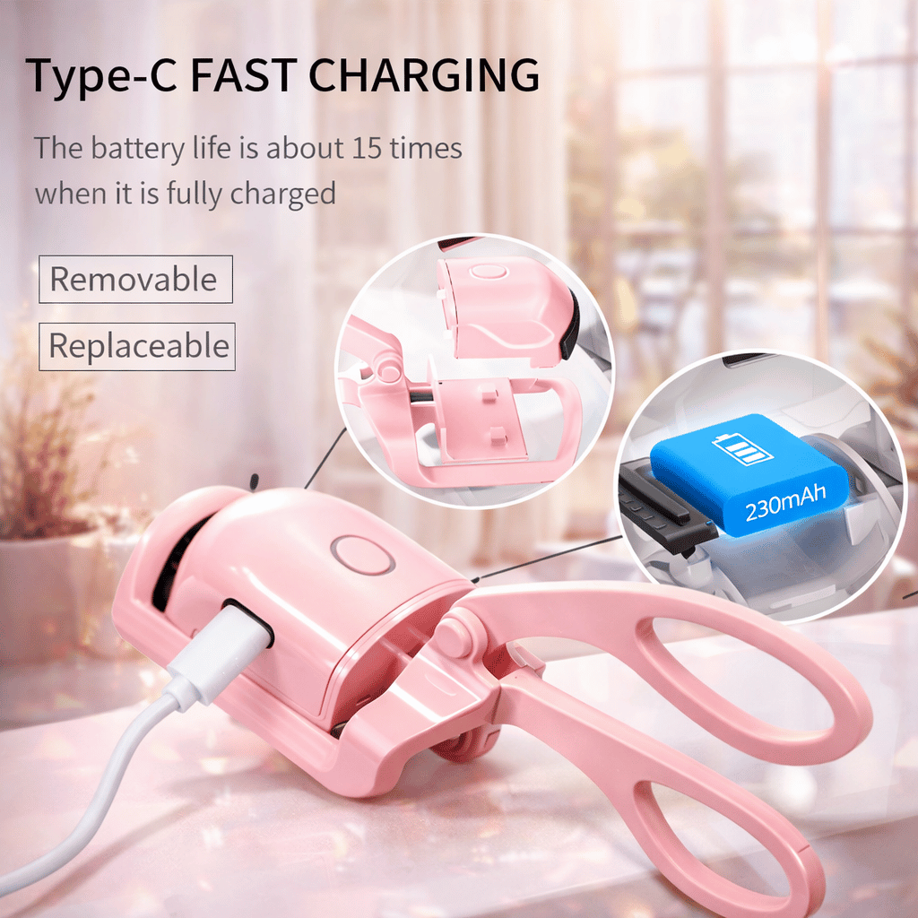 Electric Eyelash Curler, Eye Beauty Makeup Tools, Long Lasting Curling (Random Color)