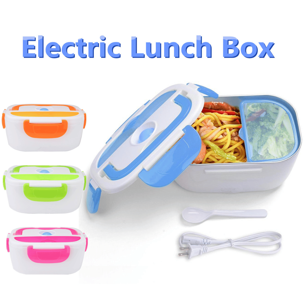 Electric Lunch Box with Stainless Steel Inner – Portable Food Heating Box (Random Color)