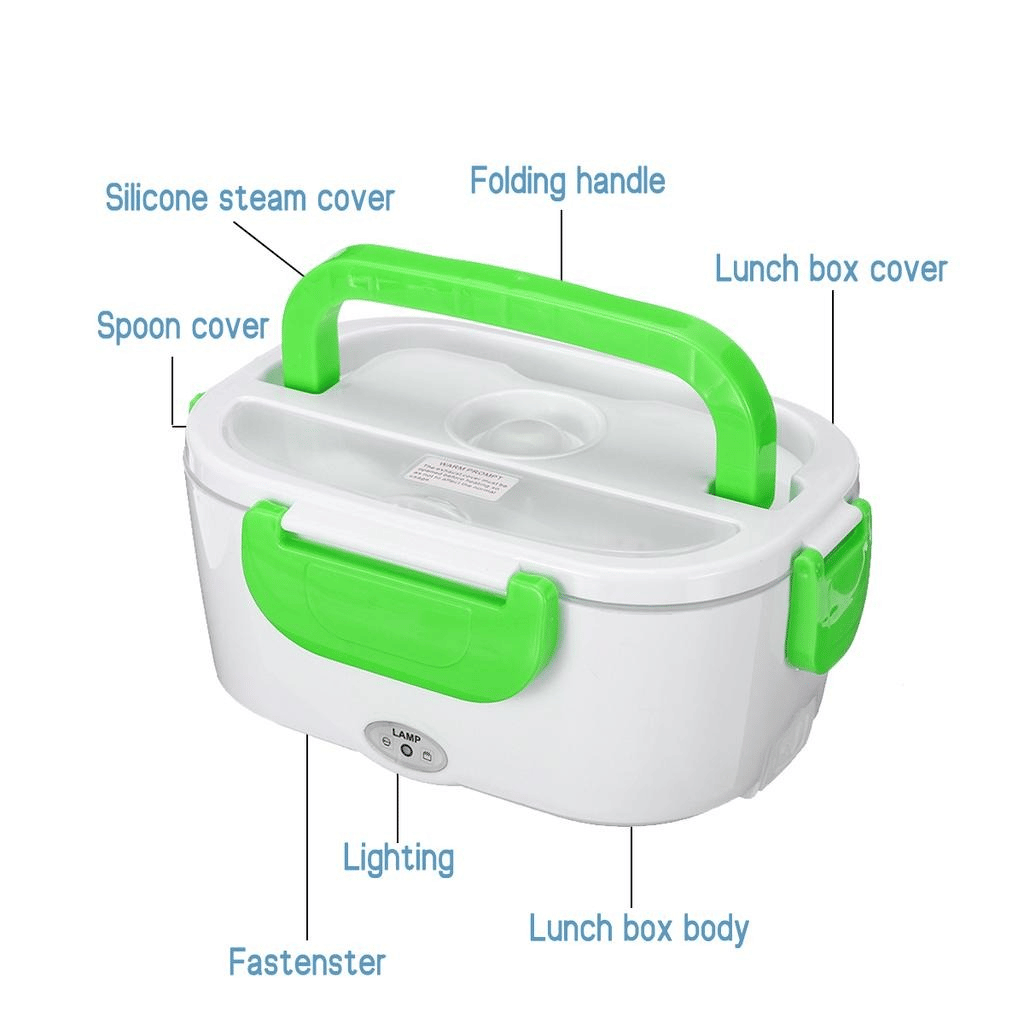 Electric Lunch Box with Stainless Steel Inner – Portable Food Heating Box (Random Color)