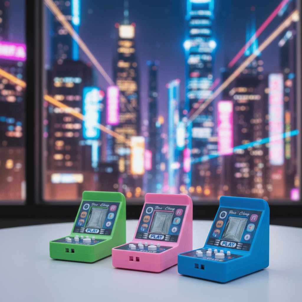 Electronic Han Cheng Cube Game Console Mini Portable Fun Entertainment (Random Color)