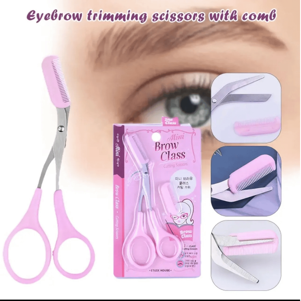 Eyebrow Scissors With Comb Eyebrow Trimmer (Random Colour)