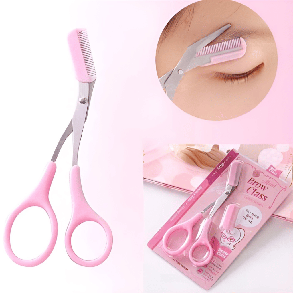 Eyebrow Scissors With Comb Eyebrow Trimmer (Random Colour)