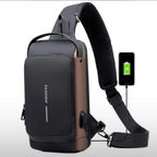 Fashion Sling Bag With Combination Lock, USB Charging Port, Water Proof, Anti Scratch Shoulder Bag, Crossbody Unisex Bag Chest Bag