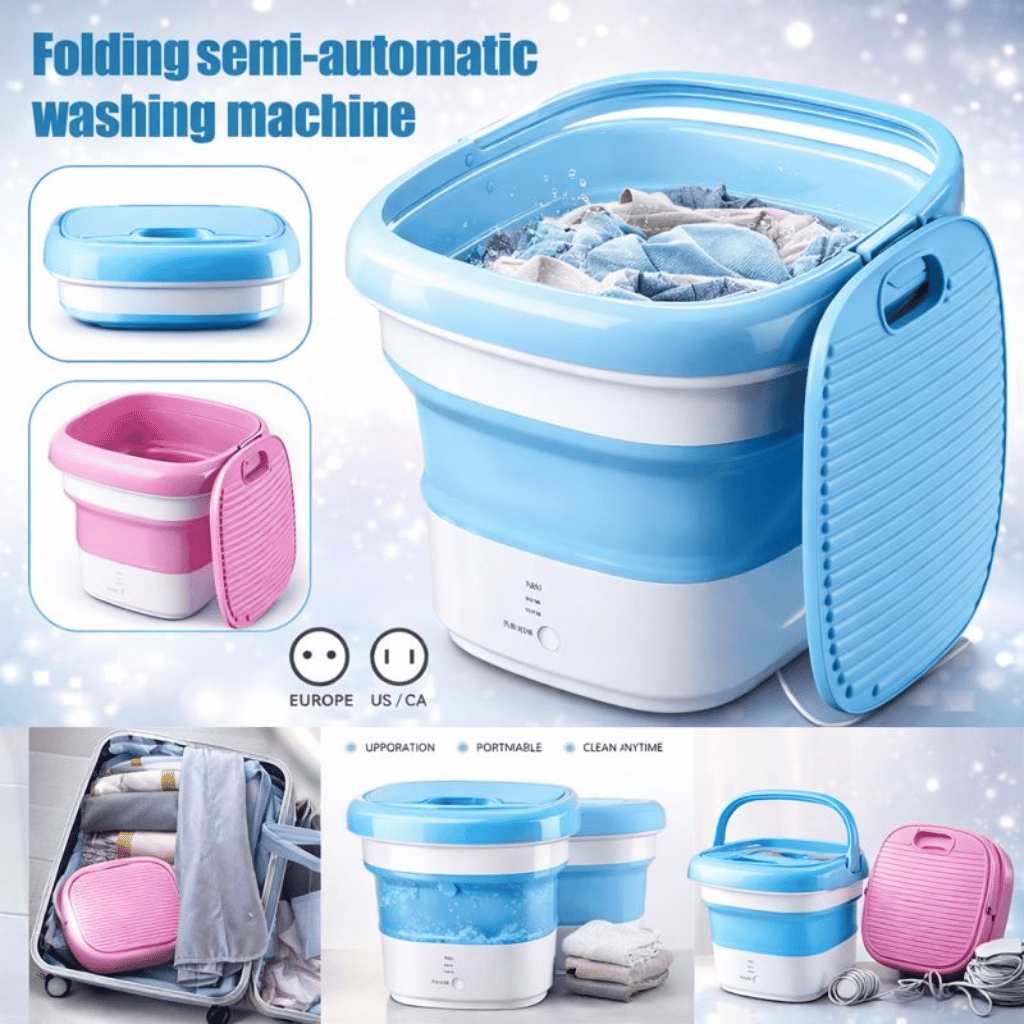 Foldable Mini Washing Machine Imported Heavy Quality ( Random Color )