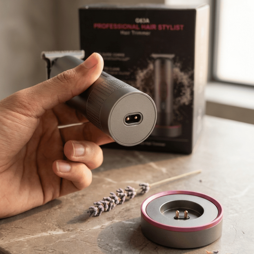 G63A Professional Hair Stylist Trimmer with Charging Base and Guide Combs