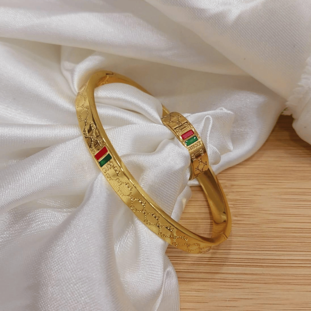 Gold Plated Stainless Steel Bangles And A Matching Ring