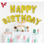 Golden 16 inch Happy Birthday Alphabet Letters Solid Foil Shinning Party Decoration Balloons (13pcs)