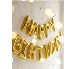 Golden 16 inch Happy Birthday Alphabet Letters Solid Foil Shinning Party Decoration Balloons (13pcs)