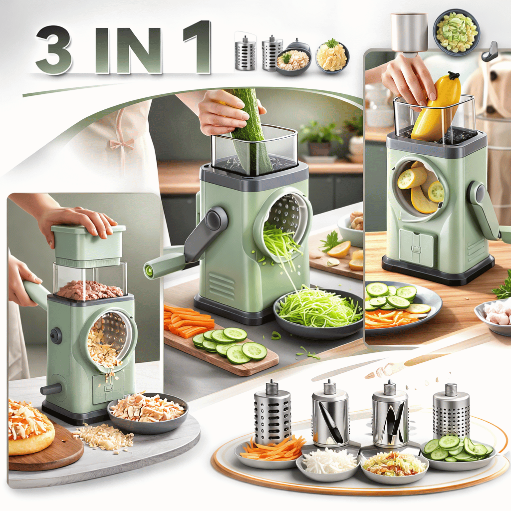 Hand Chopper Rotating Vegetable Cutter Manual Slicer Machine