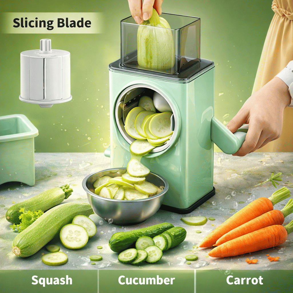 Hand Chopper Rotating Vegetable Cutter Manual Slicer Machine