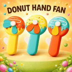 Handheld Donald Shape Toy for Kids Safe Soft Blades, Portable Mini Fan (Random Color)