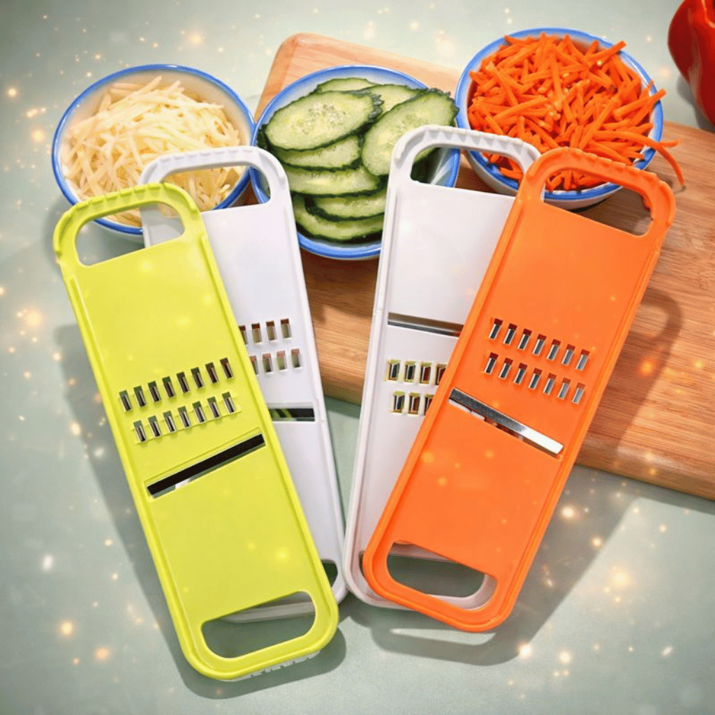 Handheld Stainless Steel Vegetable Mandoline Slicer and Julienne Grater Set