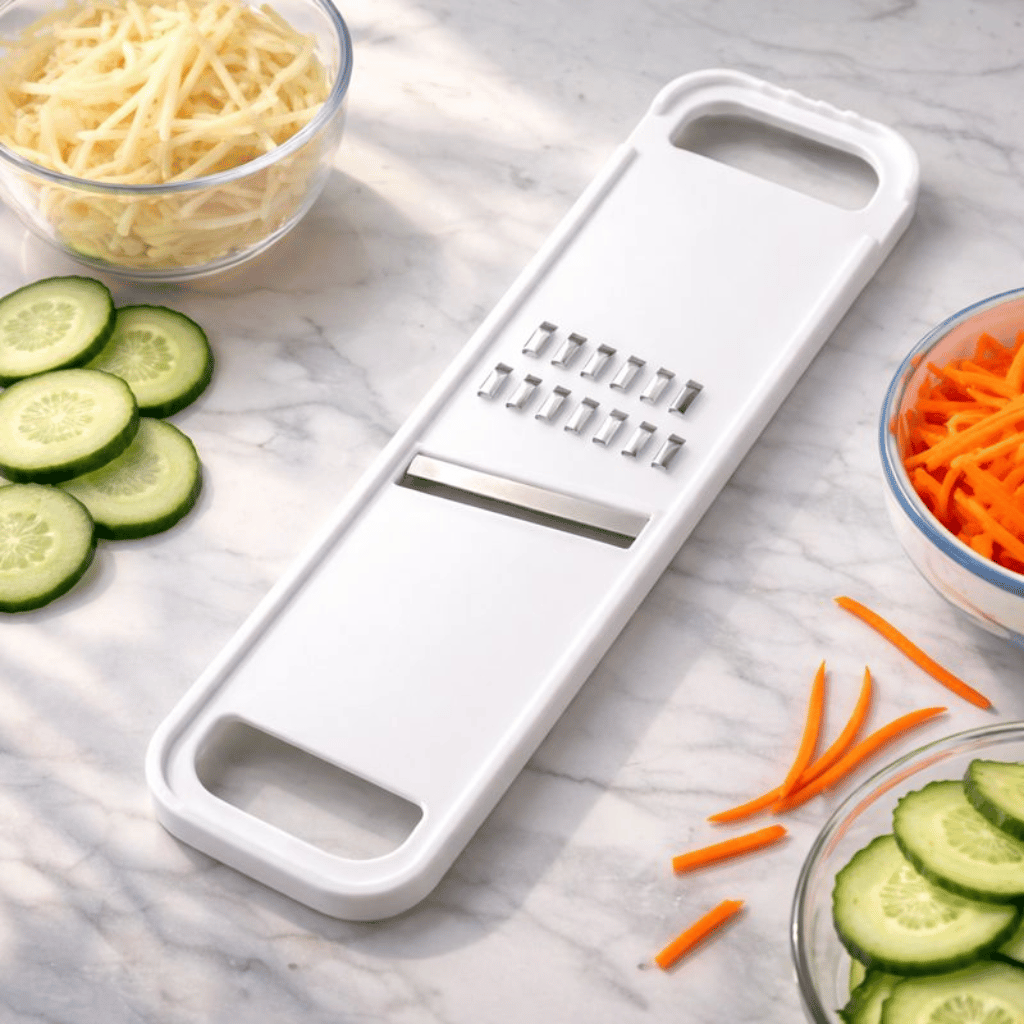 Handheld Stainless Steel Vegetable Mandoline Slicer and Julienne Grater Set